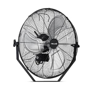 18 in. Outdoor Rated High Velocity Wall Mounted Fan with 3 F-n Speeds and Adjustable Tilt Head in Black