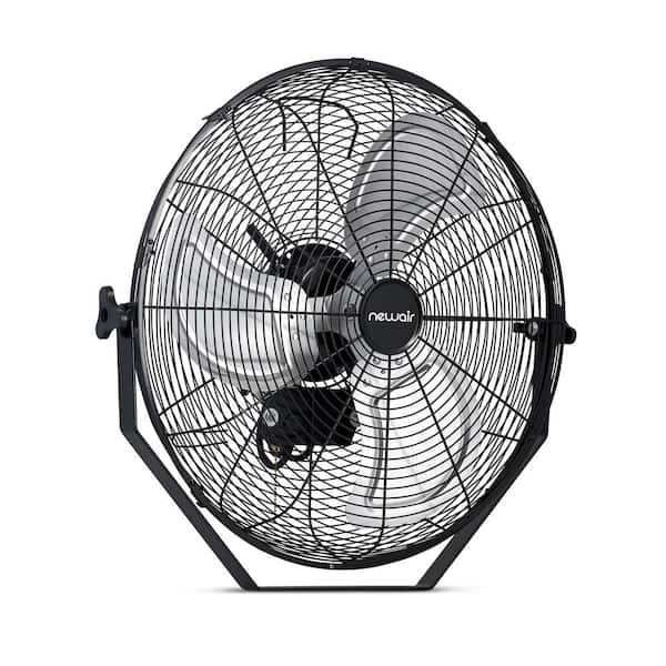 NewAir 18 in. Outdoor Rated High Velocity Wall Mounted Fan with 3 F-n Speeds and Adjustable Tilt Head in Black