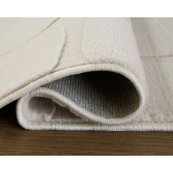 Malvinsboro 8 ft. x  10 ft. White/Light Gray Abstract Washable Area Rug