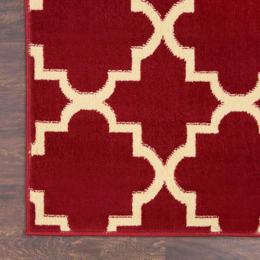Tufted Handmade 5' x 7' Rectangular Red Spot Resistant Rug