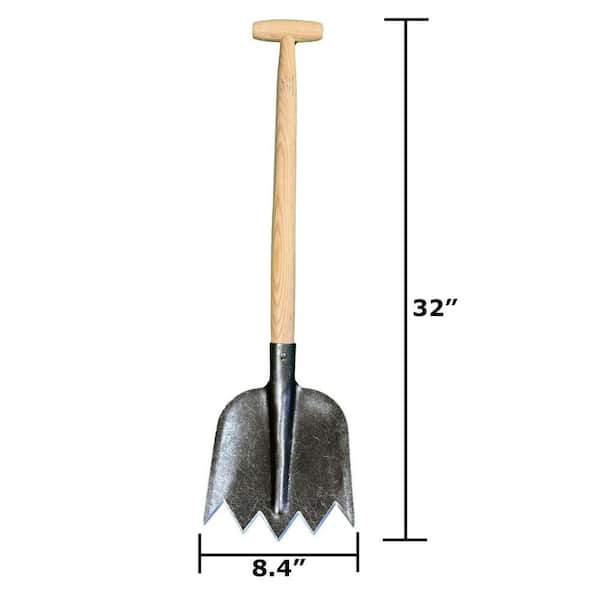 DeWit Shovel - Serrated 5.2 in. D x 8.4 in. W Steel Head, 26.8 in