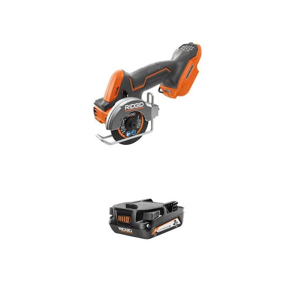 18V SubCompact Brushless 3 in. Multi-Material Saw (Tool Only) with (3) Cutting Wheels and 18V 2.0 Ah Battery