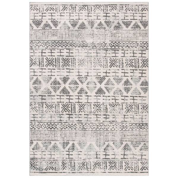 SAFAVIEH Mercer Ivory/Gray 9 ft. x 12 ft. Abstract Geometric Area Rug MRE413A9 The Home Depot