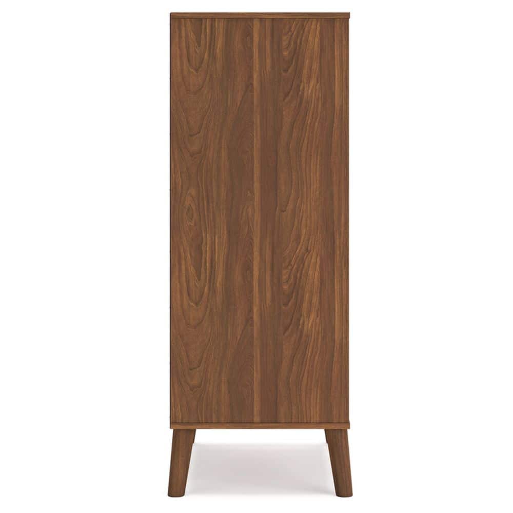 Auburn Brown 5-Drawer Mid-Century Modern Dresser