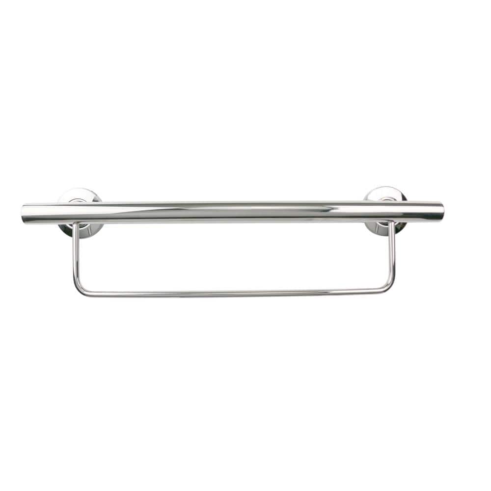 24 in. Designer Newport Wall Mount Bathroom Shower Grab Bar with Towel Bar, Polished Finish price history on PriceWatchPro