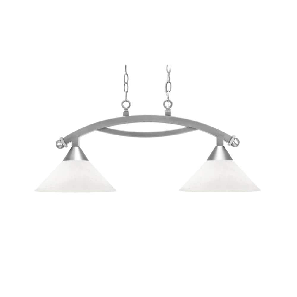 Bridgewater 2 Light Brushed Nickel Linear Chandelier, Any room with 10 in. 