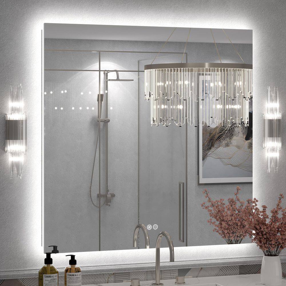 38 in. W x 38 in. H Square Frameless Super Bright Backlited LED Anti-Fog Tempered Glass Wall Bathroom Vanity Mirror price history on PriceWatchPro