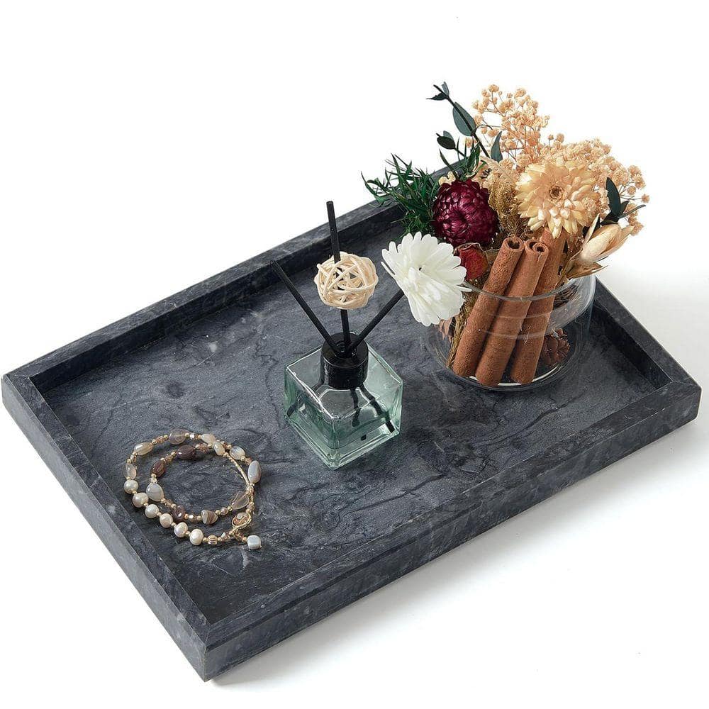 Natural Black Marble Vanity Tray for Bathroom and Kitchen UMLWLM