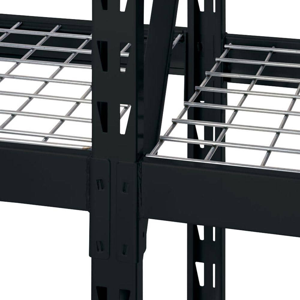 Muscle Rack 77" Black Steel Adjustable 3-Shelf Garage Shelving Unit