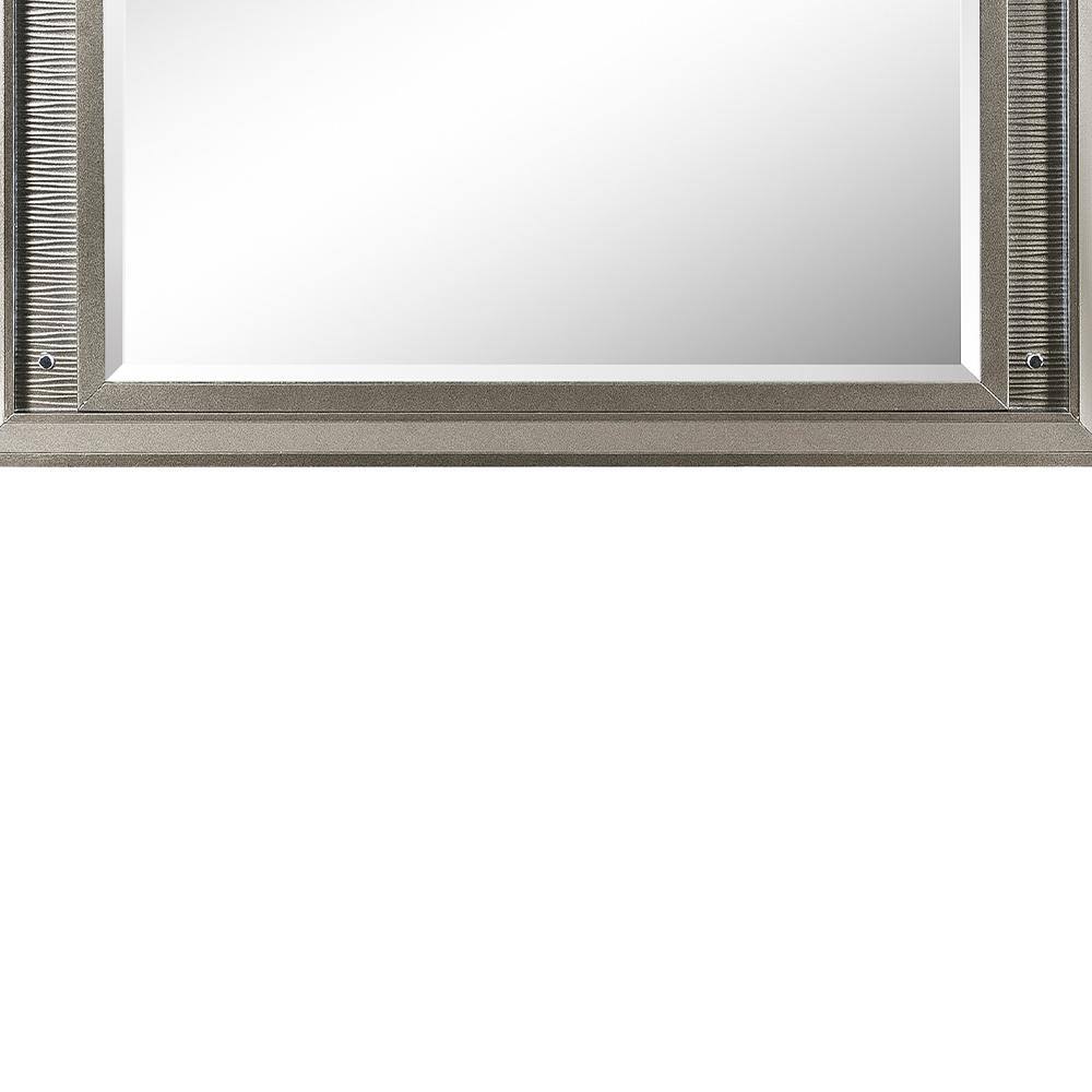 Sadie Contemporary Rectangular LED Mirror in Dark Champagne