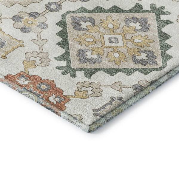 Mayfield Premium Machine Washable Abstract AMF2200 Ivory 3 ft. x 4 ft. Area Rug