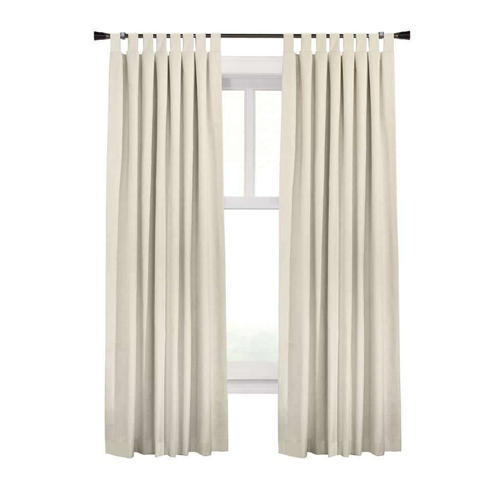 Ventura Tab Top Natural Polyester Smooth 52 in. W x 95 in. L Tab Top Indoor