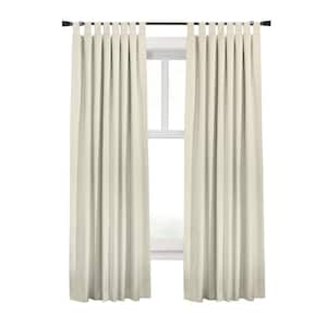 Ventura Tab Top Natural Polyester Smooth 52 in. W x 95 in. L Tab Top Indoor Blackout Curtain (Double Panels)