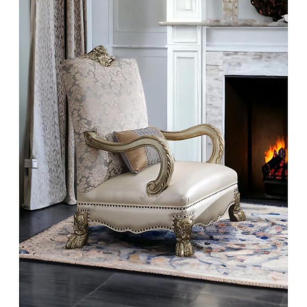 HomeRoots Pearl Armchair Set of 1 with Nail head Trim