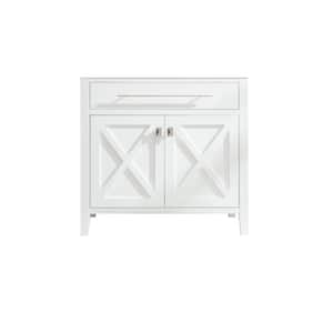 Wimbledon 35.06 in. W x 21.63 in. D x 33.88 in. H Bath Vanity Cabinet without Top in White