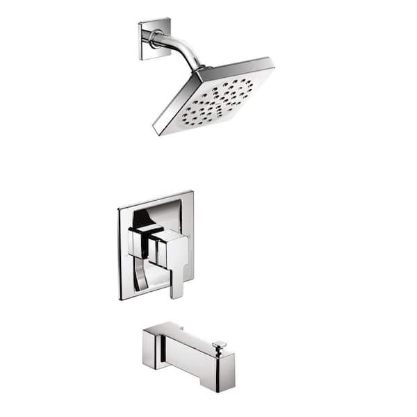 90 Degree 1 Handle Wall Mounted Tub & Shower Trim Kit with Spout in Chrome (Valve Not Included)