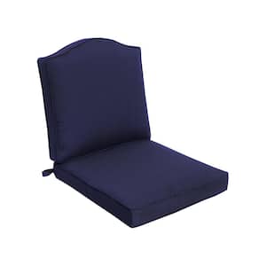 Lauren Oaks 20.25 in. x 22 in. Two Piece Outdoor Dining Chair Replacement Cushion in Midnight (2-Pack)