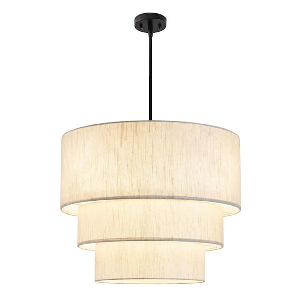 4 light Black Dining Room Light Fixtures Drum Chandeliers Chandeliers for Dining Room Living Room with no bulbs included