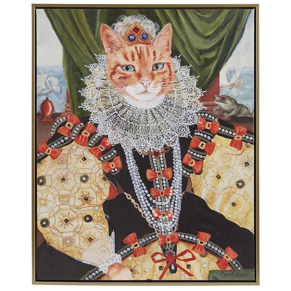 Miscool Anky 1-Piece Framed Art Print 16.5 in. x 20.5 in. Kitty Queen Belle Framed Canvas Wall Art