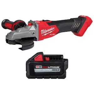 M18 FUEL 18V Lithium-Ion Brushless Cordless 5 in. Flathead Braking Grinder with Slide Switch Lock-On w/6.0 ah Battery