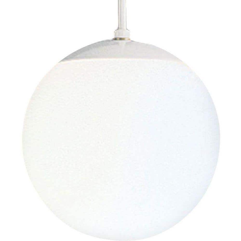 White Glass Globe Pendant Light with Adjustable Cord