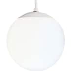 1-Light White Pendant with White Opal Glass
