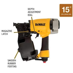Pneumatic 15-Degree Coil Siding Nailer with 2 in. x 0.090 in. Metal Coil Ring Shank Nails (3600 per Box)
