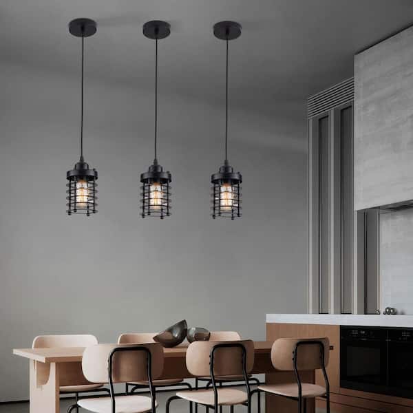 OUKANING 1-Light Unique Industrial Mini Metal Hanging Lamp