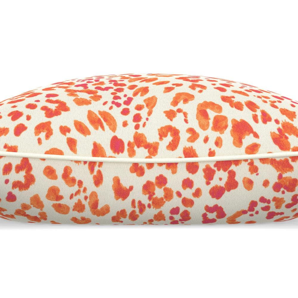 Sunny Spot Papaya Abstract Outdoor Throw Pillows, 16.5" x 16.5", Set of 2