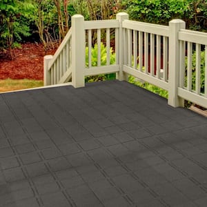 5.33 ft. x 5.33 ft. Rubber Deck Tile in Dark Gray - (28 sq. ft.) (8-Pack)