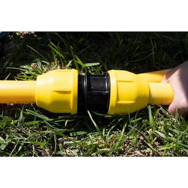 Underground The Yellow Coupler - DR Pipe HOME-FLEX Gas 1/2 IPS Home 9.3 in. 18-429-005 Poly Depot