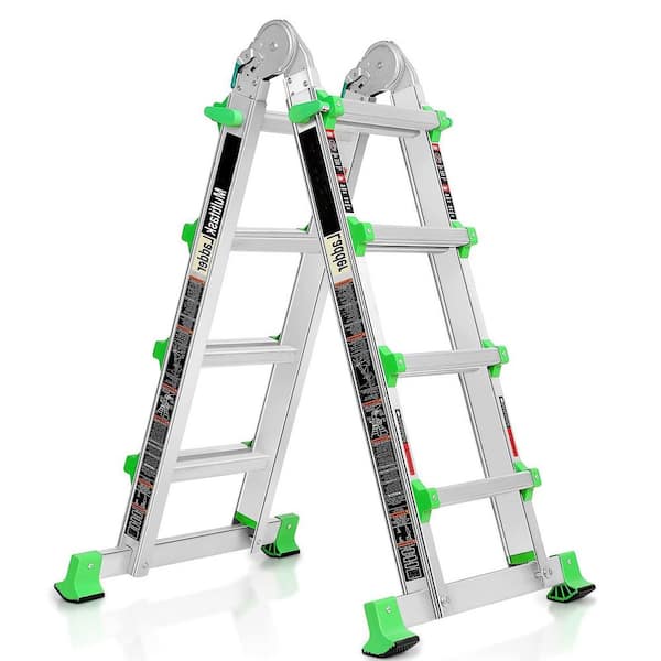 14 ft. Aluminum Multi Position Telescopic Ladder Type Anti-Slip Compact Folding 330 lb. for Home Stairs Roof Extension