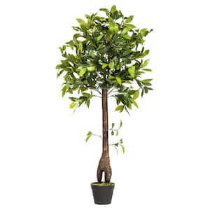 50 in. Green Artificial Camellia Other Everyday Tree in Pot