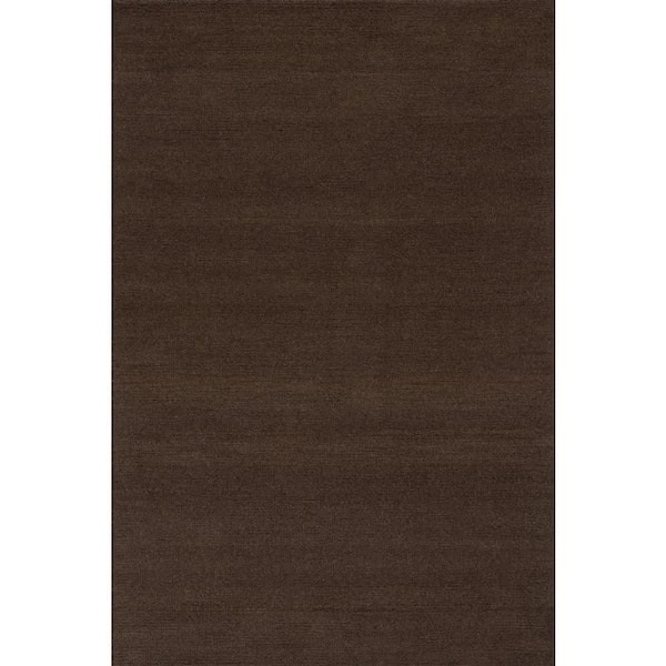 Nate Berkus x Rugs Hollis Solid Wool Cozy Dark Brown 4 ft. x 6 ft. Indoor Area Rug