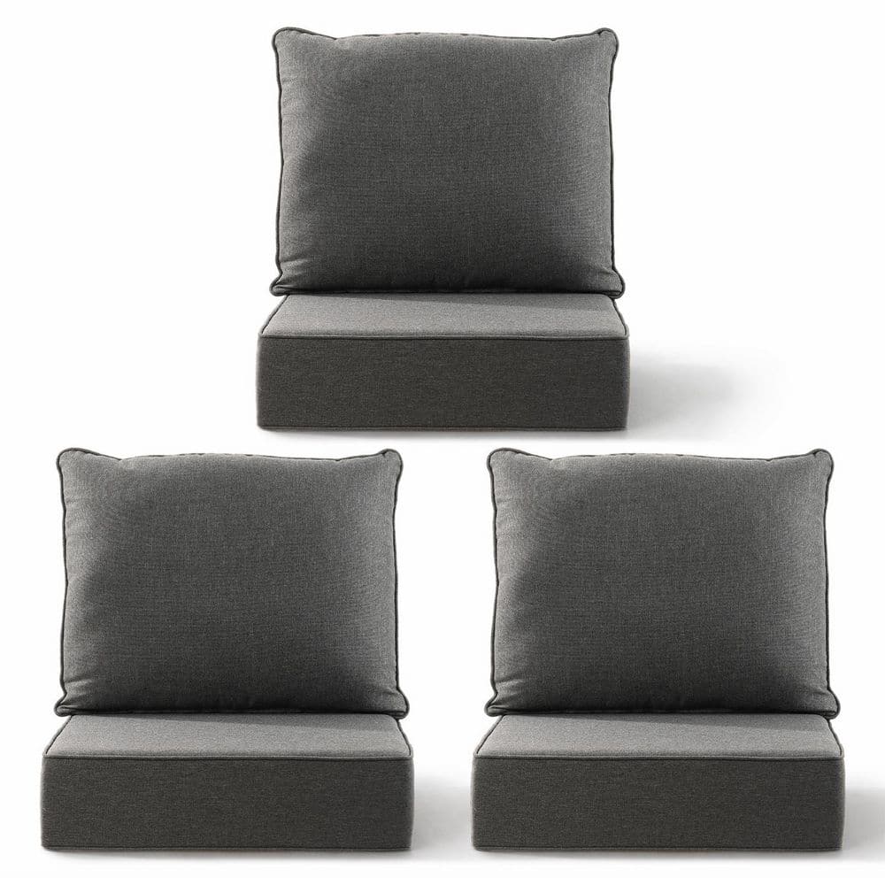 22 in. x 24 in. x 6 in. 6-Piece Olefin Deep Thick Seating Outdoor Lounge Chair Sofa Replacement Cushion in Dark Gray price history on PriceWatchPro