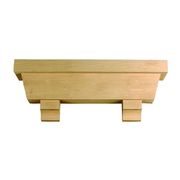 Fypon 48 in. x 18 in. x 10 in. Tapered Pot Shelf with Wood Grain Texture Block