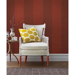 Yi Red Textured Non-Pasted Grasscloth Paper Wallpaper