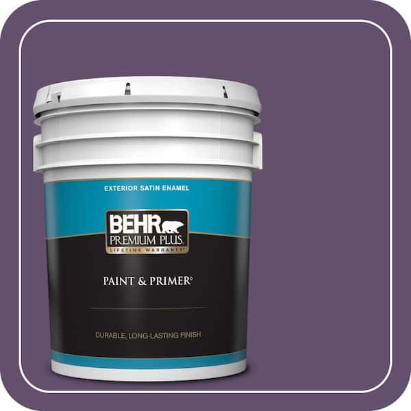 BEHR PREMIUM PLUS 5 gal. #660D-7 Blackberry Farm Satin Enamel Exterior Paint & Primer