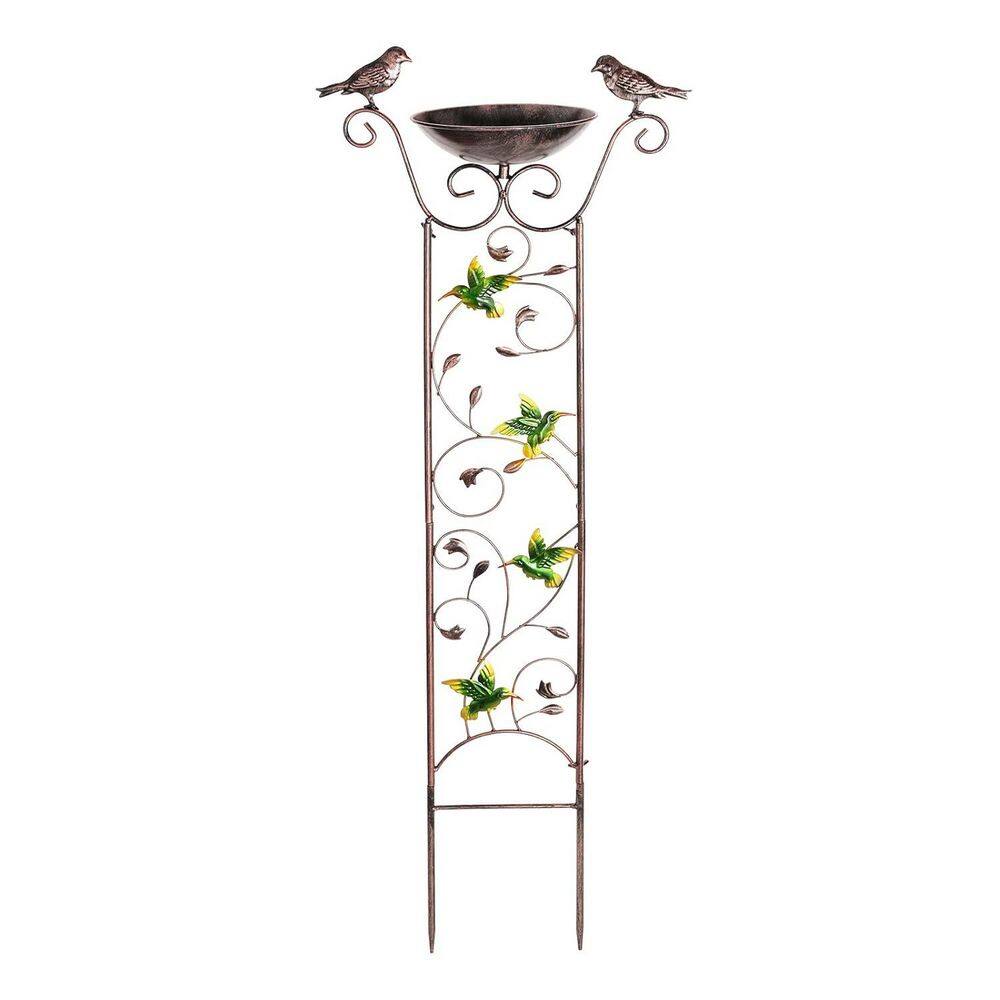 Bird Bath with Garden Trellis Outdoor, with Decorative Free Standing Detachable Bird Feeder Bowl BirdBaths price history on PriceWatchPro