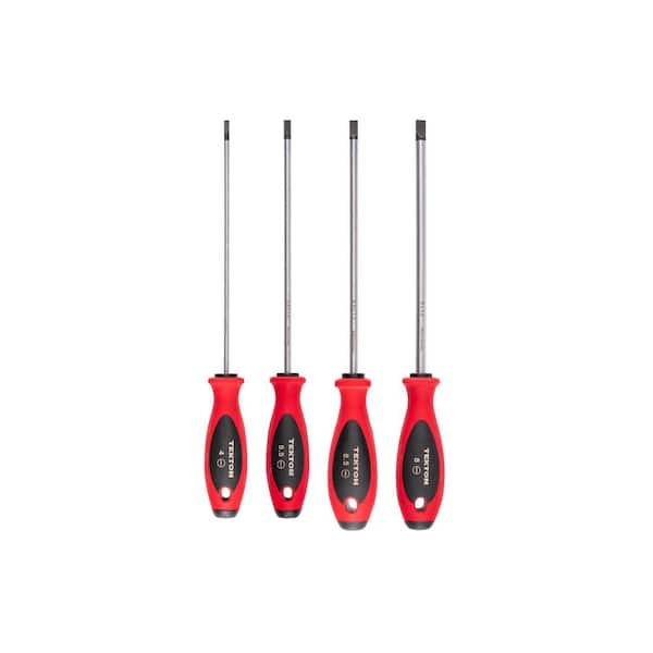 Slotted Screwdriver Set-8 Inch Shanks, 4-Piece (4-8 mm)