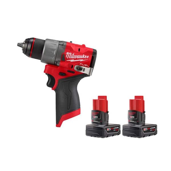 M12 FUEL 12V Lithium-Ion Brushless Cordless 1/2 in. Drill Driver with 3.0 Ah Battery Pack (2-Pack)