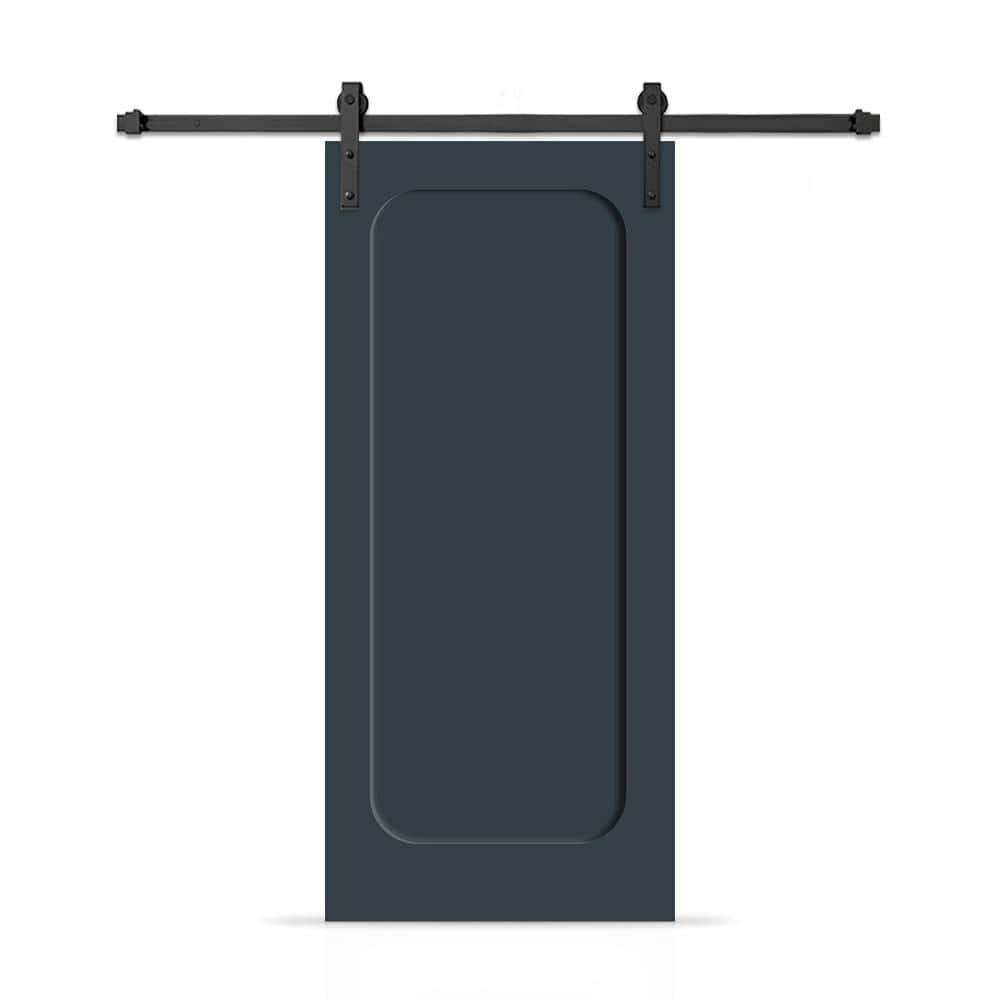 30 in. x 80 in. Curved 1-Panel Shaker Hollow Core Charcoal Gray Composite Interior Sliding Barn Door with Hardware Kit price history on PriceWatchPro
