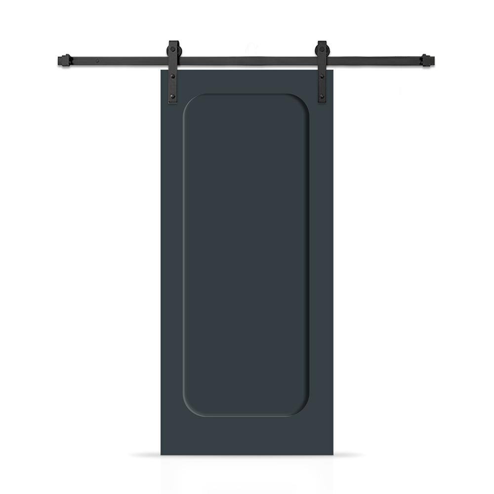 42 in. x 80 in. Curved 1-Panel Shaker Hollow Core Charcoal Gray Composite Interior Sliding Barn Door with Hardware Kit price history on PriceWatchPro