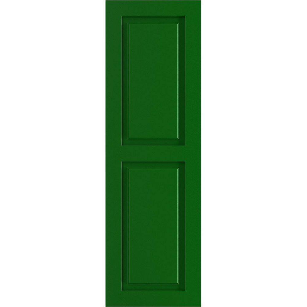 True Fit 15 in. x 58 in. PVC 2 Equal Raised Panel Shutters, Pair in Viridian Green price history on PriceWatchPro