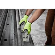 Large High Visibility Level 3 Cut Resistant Polyurethane Dipped Work Gloves (12-Pack)