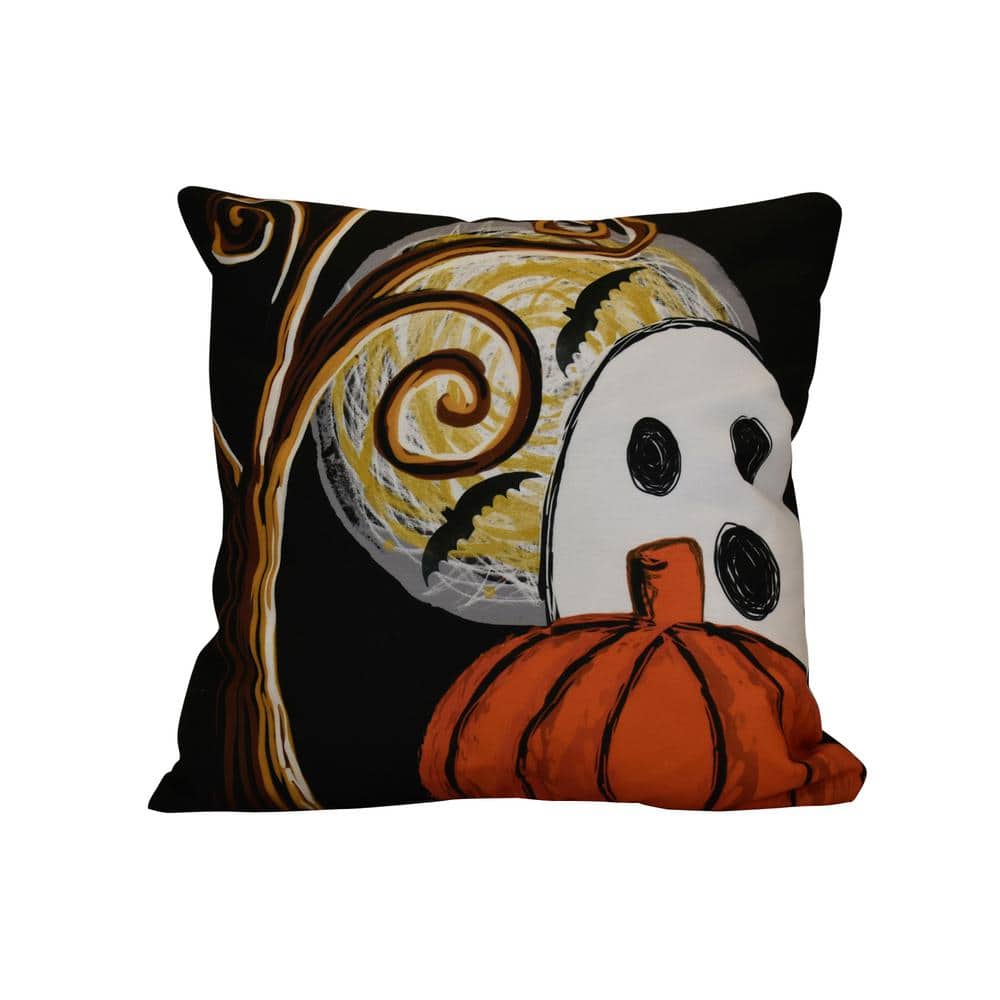 Ooky Spooky, Black Geometric 16 in. x 16 in. Throw Pillow