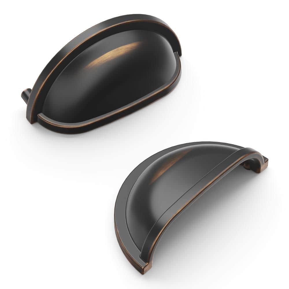Williamsburg Collection 3 in. (76mm) Center to Center Oil-Rubbed Bronze Highlighted Cup Cabinet Pull (5-Pack) price history on PriceWatchPro