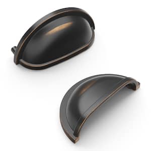 Williamsburg 3 in. (76 mm) Oil-Rubbed Bronze Highlighted Drawer Cup Pull (5-Pack)