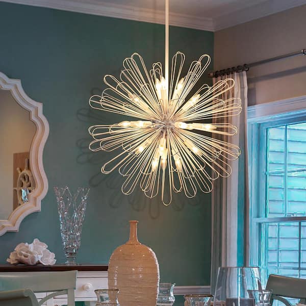 EDISLIVE Aquin 18-Light White Sputnik Starburst Chandelier