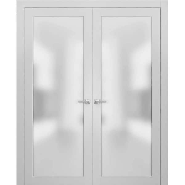 Sartodoors 2102 48 in. x 96 in. Single Panel White Finished Pine Wood Interior Door Slab with Hardware
